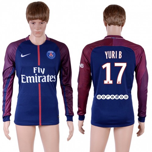 Paris Saint-Germain #17 Yuri B Home Long Sleeves Soccer Club Jersey